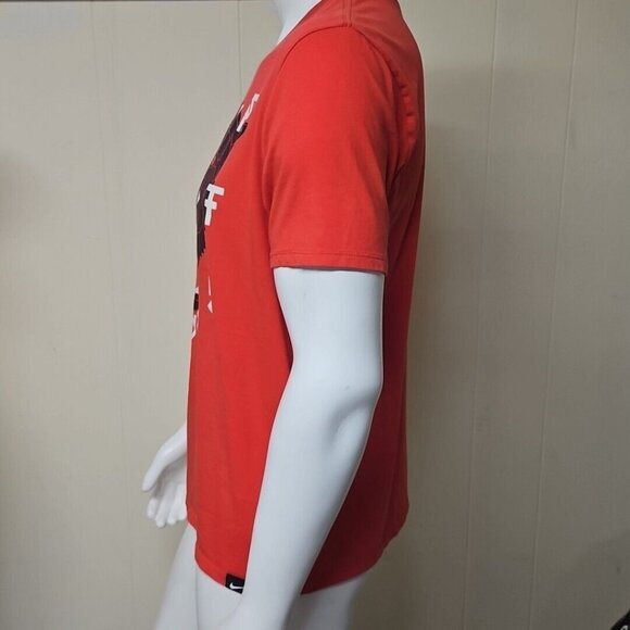 Nike Kevin Durant T Shirt Mens L Orange Dri Fit Athletic Cut #35 Sabertooth Cat - Picture 2 of 9